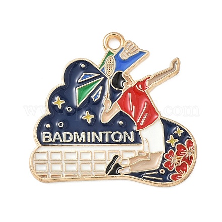 Подвески из спортивного сплава с эмалью ENAM-I074-01G-02-1