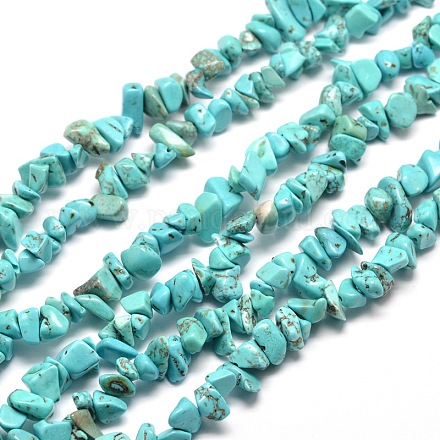 Synthetic Turquoise Chip Bead Strands G-M205-77-1