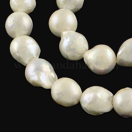 Hebras de perlas de agua dulce cultivadas naturales PEAR-R011-01-1
