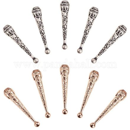 NBEADS 6 PCS Size 2.05 Inch Long Alloy Bolo Tie Tips Replacement End Caps with 5.5mm Inner Diameter PALLOY-NB0001-11-1