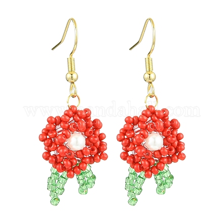 Болтающие серьги из стекла EJEW-MZ00316-02-1