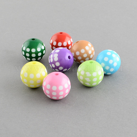 Round Chunky Bubblegum Acrylic Beads SACR-S192-20mm-1