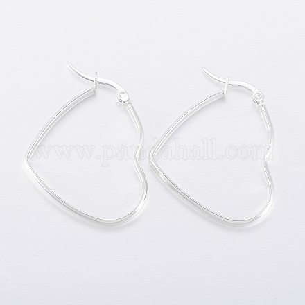 304 Stainless Steel Hoop Earrings EJEW-H344-10S-1
