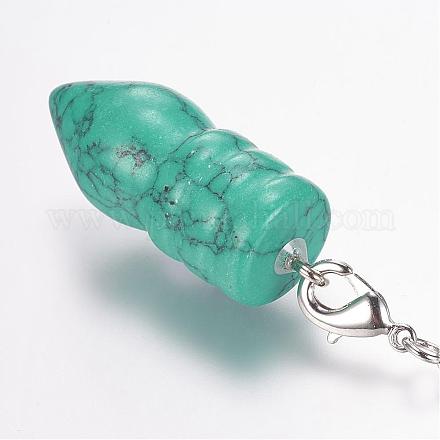 Synthetic Turquoise Pointed Dowsing Pendulums G-E338-07D-1