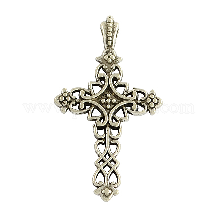 Cruz de la aleación del estilo tibetano colgantes gótico X-TIBEP-371-AS-LF-1