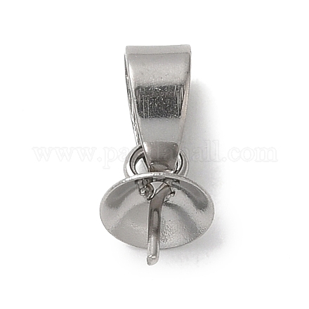 304 ciondolo a forma di spilla con perle a forma di tazza in acciaio inossidabile STAS-D013-03D-P-1