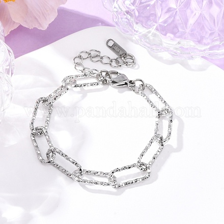 Браслеты-цепочки из нержавеющей стали 304 для женщин и мужчин BJEW-A048-01P-1