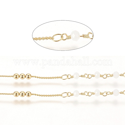 Handgefertigte Perlenkette aus Messing CHC-G011-10G-02-1