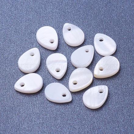 Natural White Shell Mother of Pearl Shell Charms BSHE-L036-01-1