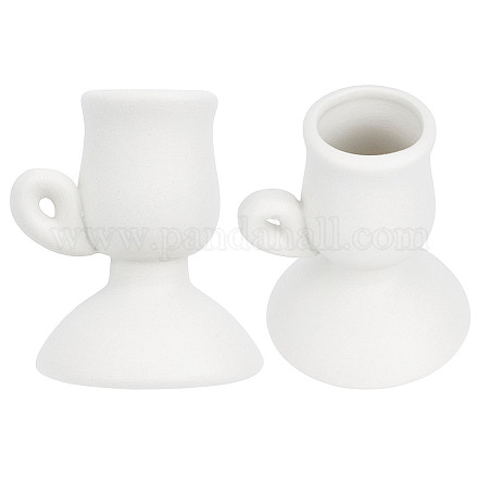 Porte-bougie en porcelaine en forme de gobelet créatif de Gorgecraft AJEW-GF0006-85B-1