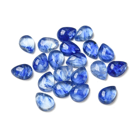 Cabujones de vidrio sintético de piedra de sandía azul G-O175-22-27-1