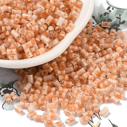Двухцветный внутренний цвет прозрачный стеклянный бисер SEED-C004-05E-1