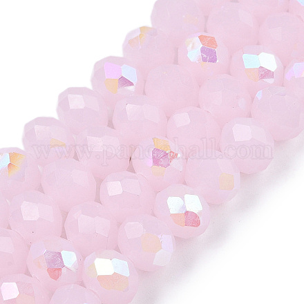 Стеклянные бусины с гальваническим покрытием  EGLA-A044-J8mm-L02-1