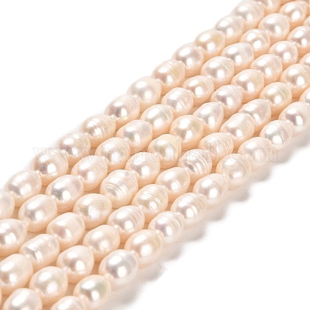 Fili di perle di perle d'acqua dolce coltivate naturali PEAR-E016-191-1