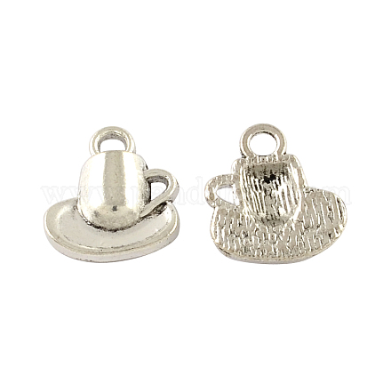 Coffee Cup Tibetan Style Zinc Alloy Drink Charms TIBEP-R334-172AS-RS-1