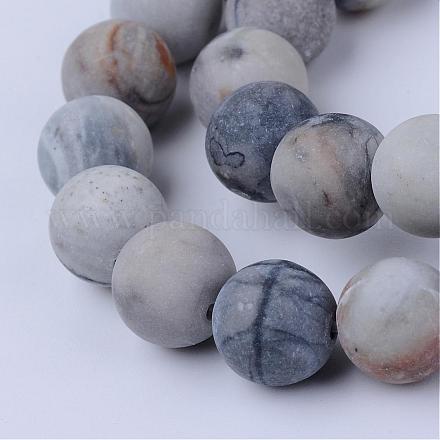 Fili di perline di diaspro policromo naturale/pietra di picasso/diaspro picasso G-Q462-6mm-02-1