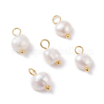 Natural Cultured Freshwater Pearl Charms PALLOY-JF01098-03-1