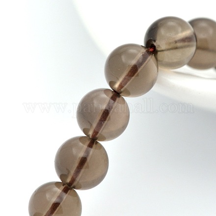 Naturelles enfumés perles rondes de quartz brins G-P088-18-6mm-1