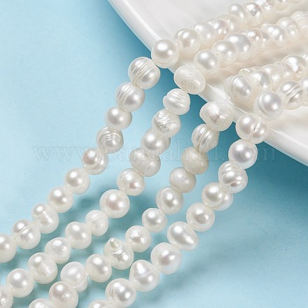 Fili di perle di perle d'acqua dolce coltivate naturali PEAR-N013-06G-1