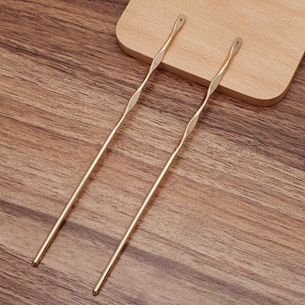 Скрученные латунные палочки для волос OHAR-PW0001-346KCG-1