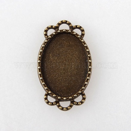 Vintage Tibetan Style Alloy Cabochon Bezel Settings for Hair Accessories Making X-TIBE-M017-05AB-NF-1