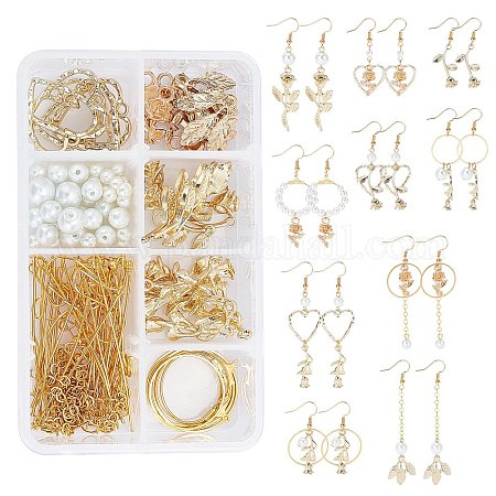 Wholesale SUNNYCLUE DIY 10 Pairs Rose Theme Earrings DIY Making