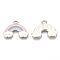 Alloy Pendants, with Enamel, Rainbow, Light Gold, Colorful, 18x24x2mm, Hole: 3mm
