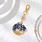 Natural Lapis Lazuli Chips Beads & Alloy Tree of Life Pendant Decorations, with Swivel Lobster Claw Clasps, 90mm