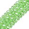 Electroplate Glass Beads Strands, Pearl Luster Plated, Faceted, Rondelle, Light Green, 8x6mm, Hole: 1mm, about 60~62pcs/strand, 39~40cm
