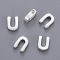 Brass Charms, Letter, Letter.U, 6x4.5x2mm, Hole: 1mm