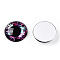 Glass Cabochons, Half Round with Eye, Colorful, 20x6.5mm