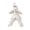 ABS Plastic Imitation Pearl Pendants, Angel, with Alloy Wing & 304 Stainless Steel Loop, Mixed Color, 38.5x22.5x15mm, Hole: 3.3mm