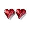 Glass Rhinestone Cabochons, Pointed Back & Back Plated, Faceted, Heart, Light Siam, 13x12x5.5mm