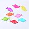 Opaque Acrylic Pendants, Fish, Mixed Color, 44x23x5mm, Hole: 2.5mm, about 217pcs/500g