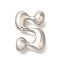 Rack Plating Brass Beads, Balloon Letter, for Personalized Name Necklaces Making, Long-Lasting Plated, Lead Free & Cadmium Free, Platinum, Letter S, 23.5x17x6.5mm, Hole: 2mm