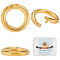 6Pcs 925 Sterling Silver Lock Jump Ring, Round Ring, with 925 Stamp, Real 24K Gold Plated, 10x1.5mm, Inner Diameter: 6.5mm
