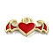 Alloy Enamel Pendants, Heart with Wing Charm, Golden, 9.5x20x2mm, Hole: 1.6mm