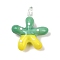 Glass Pendants, Starfish Charms, Medium Sea Green, 29~31x25~26x8.5mm, Hole: 3.5~4x2.3~4mm