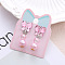 Alloy Plastic Clip-on Earrings for Kid, Platinum, Butterfly, 40x15mm