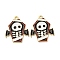 Halloween Alloy Enamel Pendants, Golden, Skull, 26.5x22x1mm, Hole: 1.6mm
