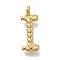 PVD Vacuum Plating 304 Stainless Steel Pendants, Real 18K Gold Plated, Letter Charm, Letter I, 14.5x95.5x3mm, Hole: 1.8mm