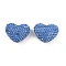 Heart Shaped Polymer Clay Rhinestone Beads, for DIY Phone Charm, Pen and Jewelry Making Supplies, Light Sapphire, 18.5x24x13mm, Hole: 1.6mm