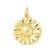 Brass Pendants, Daisy Charms, Rack Plating, Long-Lasting Plated, Cadmium Free & Lead Free, with Jump Ring, Real 18K Gold Plated, 17x15x3mm, Hole: 3.4mm