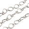 304 Stainless Steel Oval Link Chains, Unwelded, with Spool, Stainless Steel Color, 11.5x9x1.2mm