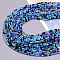 Glass Beads Strands, Faceted, Rondelle, Deep Sky Blue, 8x6mm, Hole: 1mm, about 65~68pcs/strand, 15.7~16.1 inch(40~41cm)