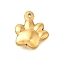 304 Stainless Steel Charms, Ion Plating(IP), Paw Print Charm, Real 14K Gold Plated, 11.5x10x3mm, Hole: 0.9mm