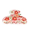 Flower PVC Claw Hair Clips, Orange Red, 83x43x41mm