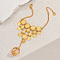 Vintage Middle Eastern Ancient Coins Ring Bracelets for Women, Golden, 4-5/8 inch(11.6cm) long, Inner Diameter: 7-1/8 inch(18cm), ring: 0.16cm~0.18cm Inner Diameter