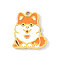 304 Stainless Steel Enamel Charms, Dog, Ion Plating(IP), Real 18K Gold Plated, Orange, 14x13mm