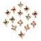 Brass Micro Pave Cubic Zirconia Connector Charms, Butterfly, Light Gold, Mixed Color, 19.5x13.5x4mm, Hole: 1.7mm